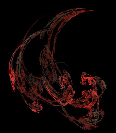 Résumé fond fractal noir et rouge 