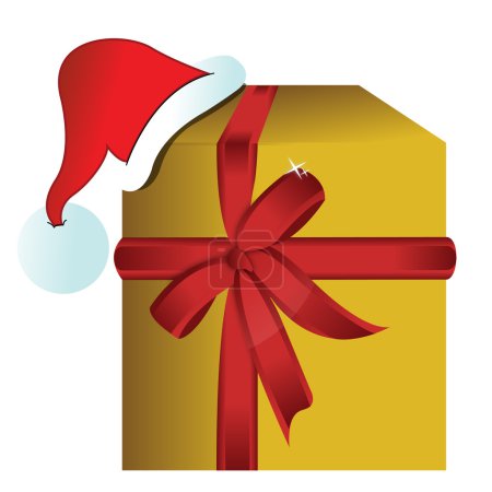 Cadeau cadeau boîte avec chapeau de Noël illustration 