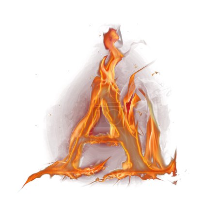 Lettre alphabet feu 