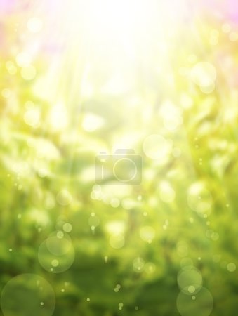 Fond printanier abstrait avec le soleil 