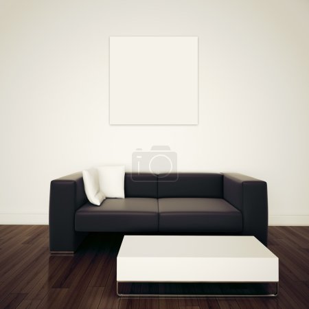 Intérieur minimal avec canapé simple 
