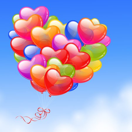 ballons en forme de coeur