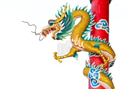 statue de dragon dans le temple chinois