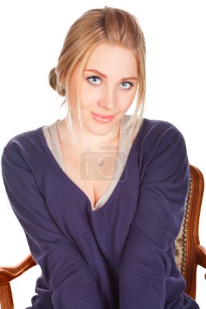 Jeune femme gros plan portrait studio 