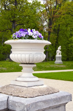 Vase extérieur avec fleurs 
