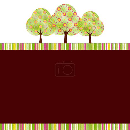 Arbre abstrait printanier avec fleur colorée