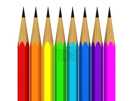 Crayons de couleur sur fond blanc