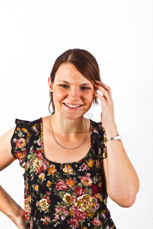 Smart femme attrayante souriant 