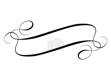 Bannière vectorielle de cadre de ruban de calligraphie 