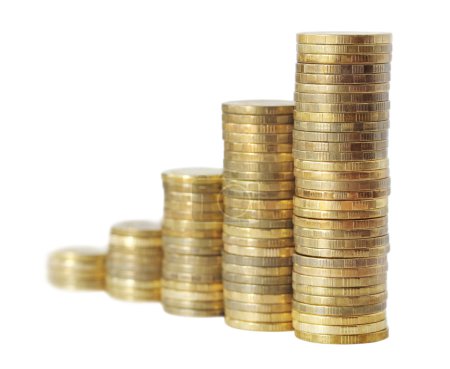 Business chart est fabriqué à partir de pièces d'or 