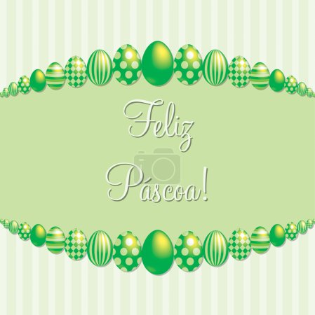 Vert lime Portugais 'Joyeuses Pâques !' carte au format vectoriel .