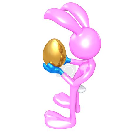 Lapin de Pâques avec oeuf d'or 