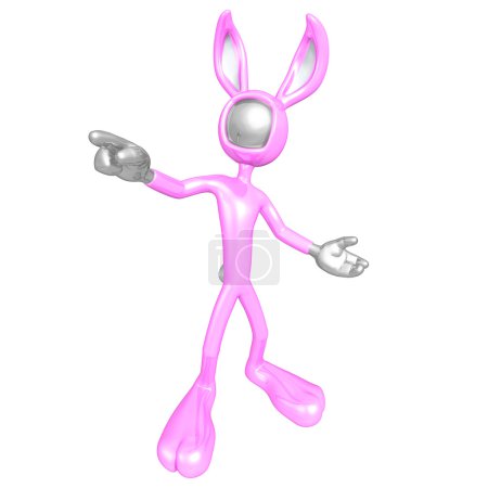 Lapin de Pâques pointant 