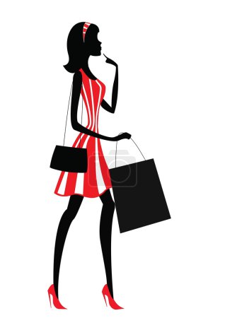 Silhouette de femme. achats 