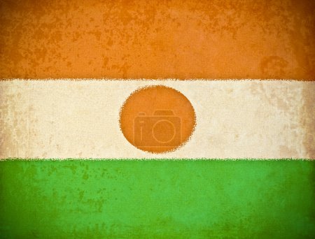 vieux papier grunge avec fond drapeau Niger 