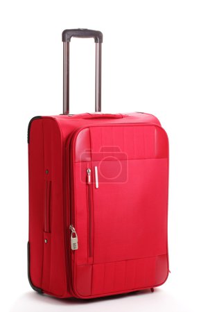 sac de voyage rouge isolé sur blanc 