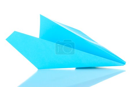 Avion en papier Origami isolé sur blanc 