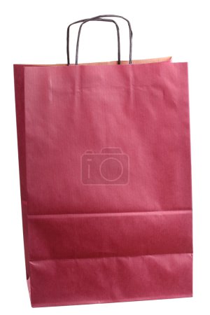 Shopping claret, sacs cadeaux couleur claret et pomme isolée 