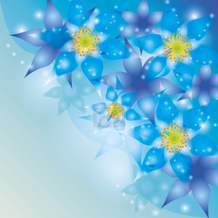 Fond abstrait avec des fleurs exotiques bleu-violet 