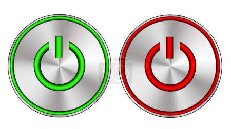 Bouton marche / arrêt métallique avec lumières LED 