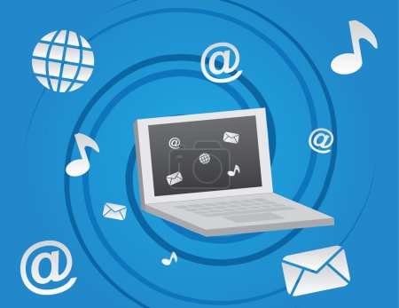 Icônes des médias sociaux informatiques 