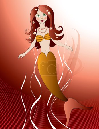 Illustration de sirène. Contexte vectoriel .