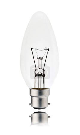 Bougie à baïonnette en forme d'ampoule avec réflexion Isolé 