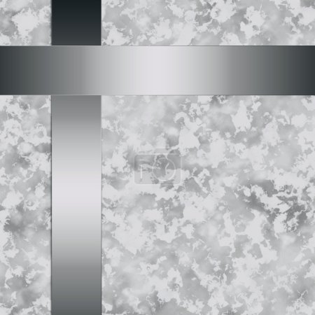 Papier gris avec barres métalliques chromées argentées 