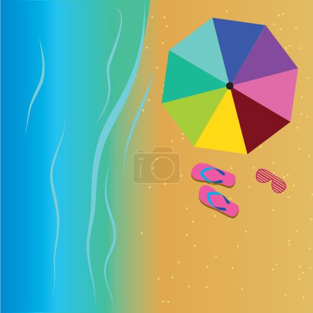 Plage vectorielle et mer 