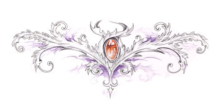 Croquis d'art de tatouage, conception décorative tribale 
