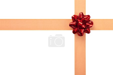 Ruban orange avec enveloppe cadeau arc rouge 