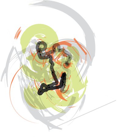 Basketball en action. Illustration vectorielle 