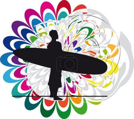 Surfer. Illustration vectorielle 