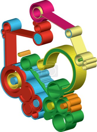 Illustration vectorielle abstraite des roues dentées 