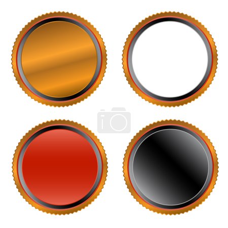Quatre boutons uniques 