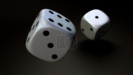 dés à fond noir gros plan 