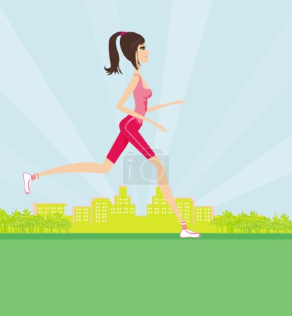 Jogging fille en été