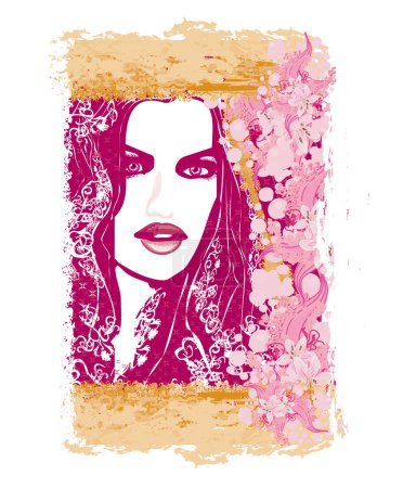 Abstrait Belle femme affiche