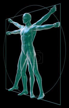 Vitruve homme sur noir 