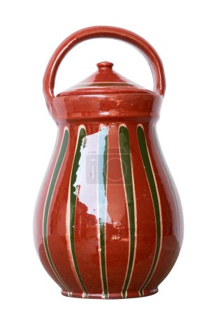 Pot de poterie isolé 