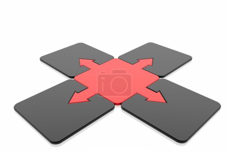 Illustration abstraite du chef rouge et de l'équipe 