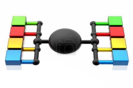 Connexions réseau 3d 