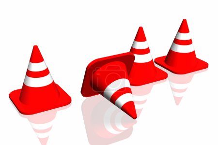 cône de trafic 3d 