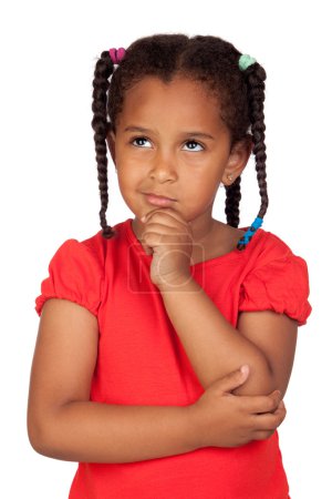Pensive petite fille africaine 