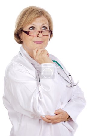 Femme médecin pensée 