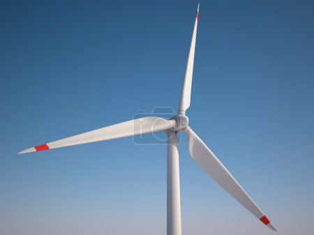 Centrale éolienne contre le ciel bleu - turbines éoliennes de production d "électricité 