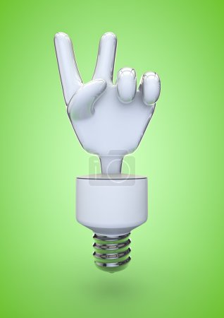 Ampoule d'énergie victoire ou signe de paix 