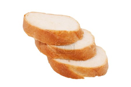 Trois morceaux d'un pain blanc 
