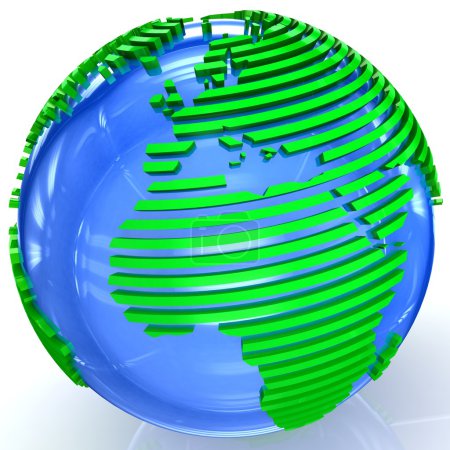 3d globe tranché .