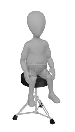 3d rendu de personnage de dessin animé sur chaise 